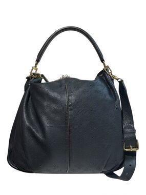 Louis Vuitton Black Mahina LV Monogram Leather Brown Trim M93987 Selene MM Hobo